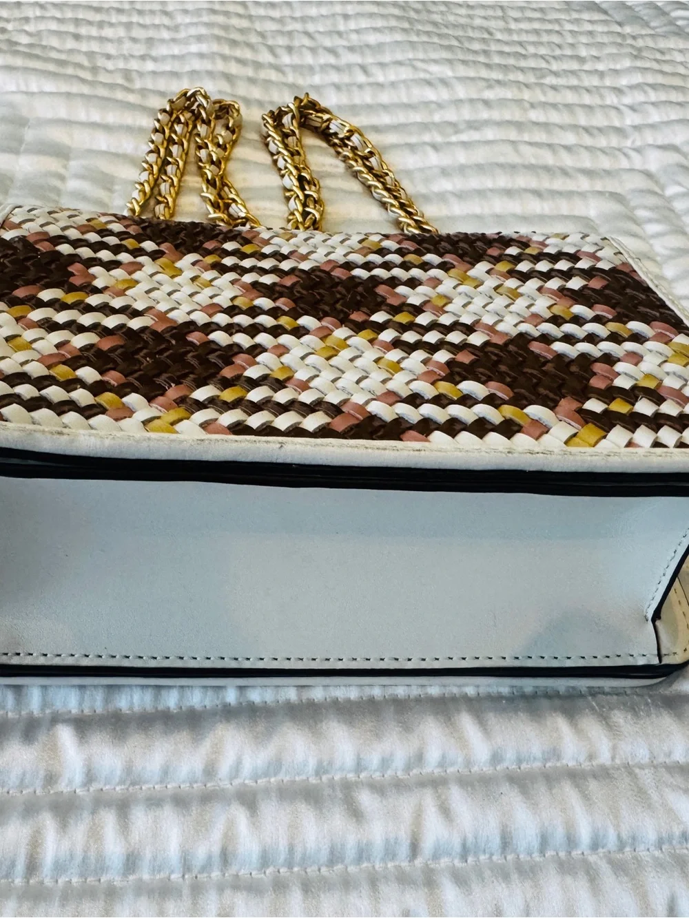 Tory Burch Multicolor Woven Leather Crossbody Bag